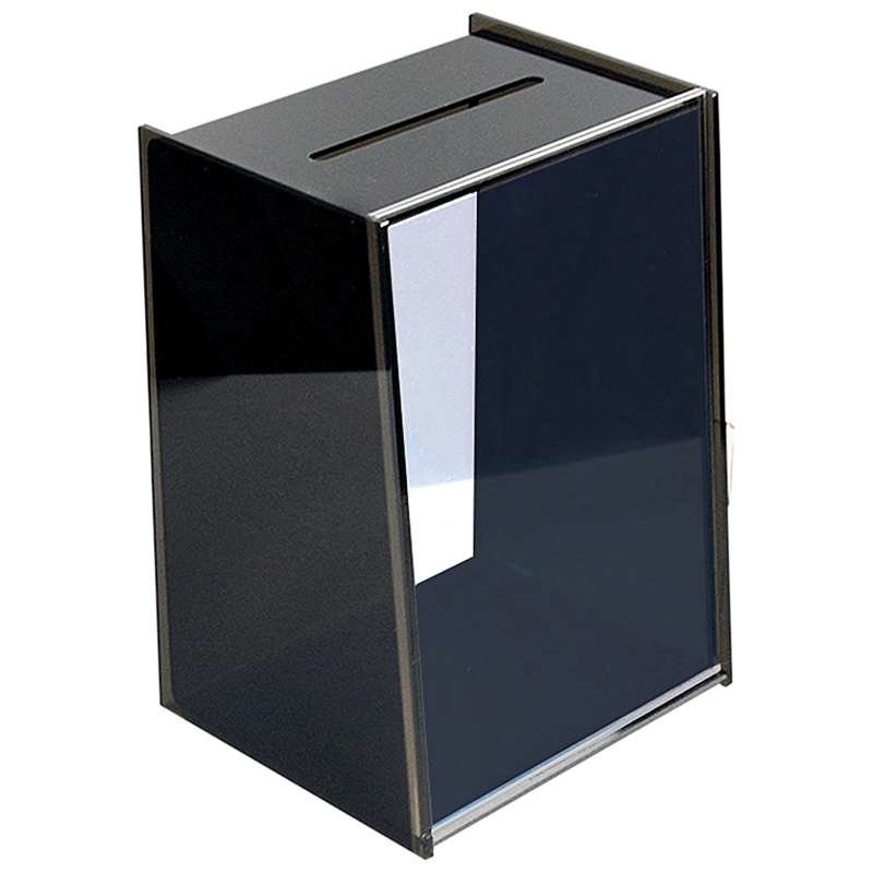 Tip Box Black with A4 info and M65 brochure holder, acrylic #4